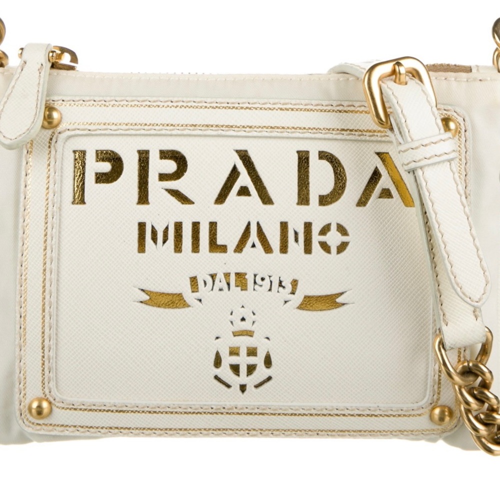 Prada Tessuto Oro Chain Crossbody Bag
